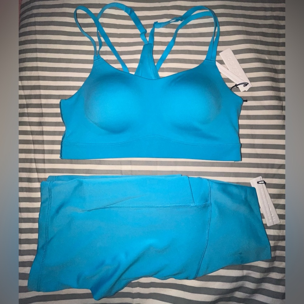 Paragon Empower Sculptseam Pocket Short 6” + Icon SculptSupport Bra Lagoon Sz M